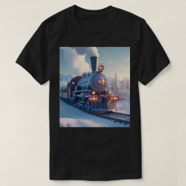 Vintager Dampfzug Winterlandschaft Schneeberg T-Shirt