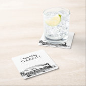 Vintager Dampfzug zum Geburtstag Rechteckiger Pappuntersetzer (Vor Ort)