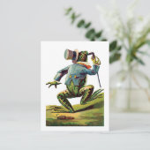 Vintager Dancing Frosch Postkarte (Stehend Vorderseite)