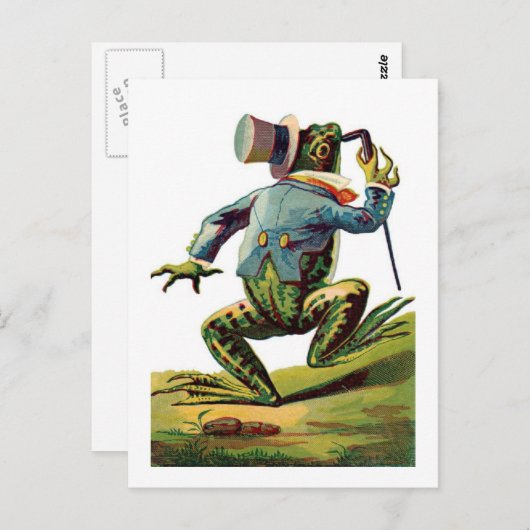 Vintager Dancing Frosch Postkarte (Vorne/Hinten)