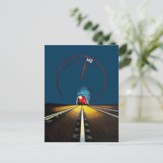 Vintager dänischer Zug Postkarte (Stehend Vorderseite)