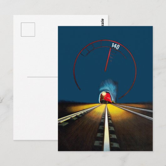 Vintager dänischer Zug Postkarte (Vorne/Hinten)