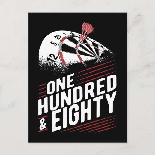 Vintager Dart-Aufziehbrett 180 Darts Postkarte (Vorderseite)