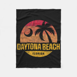Vintager Daytona Beach Florida Palm Tree Sunset Va Fleecedecke