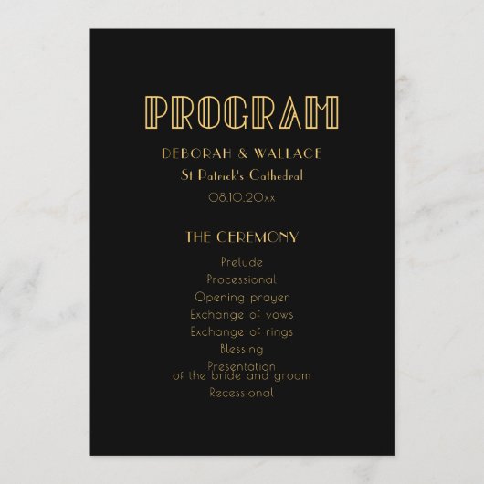 Vintager Deko der 20er Jahre Programm (Vorderseite)