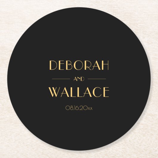 Vintager Deko der 20er Jahre Runder Pappuntersetzer (Vorderseite)