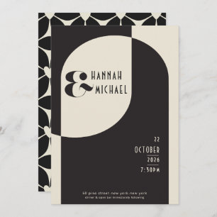 Vintager Deko mit schwarzem Knochen Einladung