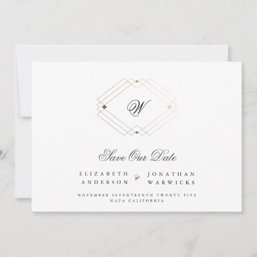 Vintager Deko Save The Date (Vorderseite)