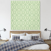 Vintager Deko Style Green/Ecru Canvas Print (Insitu (Schlafzimmer))