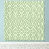 Vintager Deko Style Green/Ecru Canvas Print (Insitu (Holzboden))
