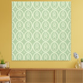 Vintager Deko Style Green/Ecru Canvas Print (Insitu (Wohnzimmer))
