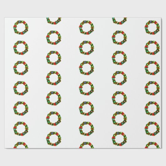 Vintager dekorativer Weihnachtskranz Geschenkpapier (Flach)