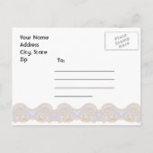 Vintager Denim und Spitzen Save the Date Postkarte (Rückseite)