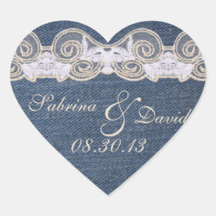 Vintager Denim- und Spitzen-Umschlag Aufkleber