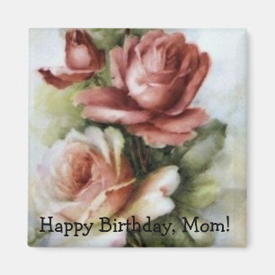 Vintager der Geburtstags-Magnet der Mama mit Rosen Magnet