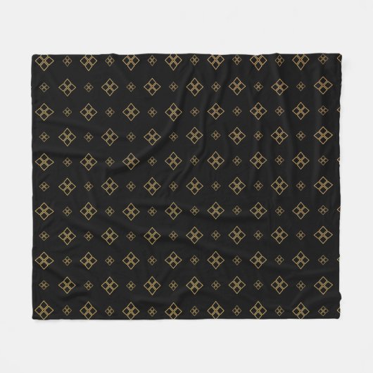 Vintager Designer Gold Diamond Muster Fleecedecke (Vorderseite (Horizontal))