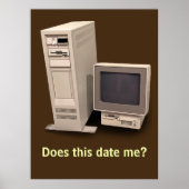 Vintager Desktop-Computer übernimmt Datum Me Poste Poster (Vorne)