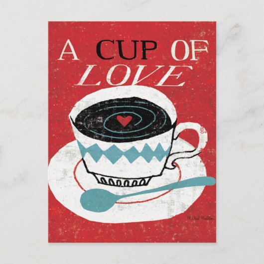 Vintager Desktop - Kaffee Postkarte (Vorderseite)