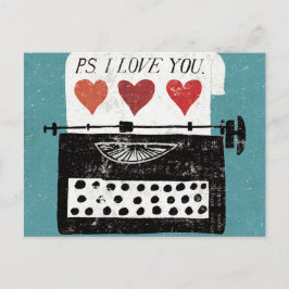 Vintager Desktop - Schreibmaschine Postkarte