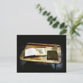 Vintager Desktop - Schreibtisch für Studenten Postkarte (Stehend Vorderseite)