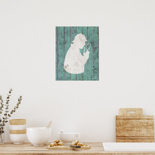 Vintager Detektor - Ermittler Poster (Küche)