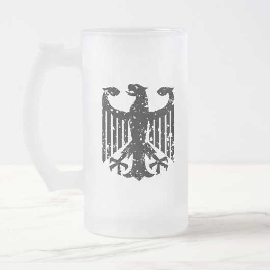 Vintager deutscher Adler Mattglas Bierglas (Links)