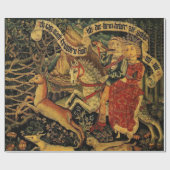 Vintager deutscher Mittelalter Liebe Jagd Enttäusc Geschenkpapier (Flach)