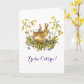 Vintager deutscher Ostern Karte (Gelbe Blume)