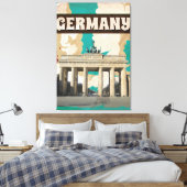 VINTAGER DEUTSCHER REISEPOSTER LEINWANDDRUCK (Insitu (Schlafzimmer))