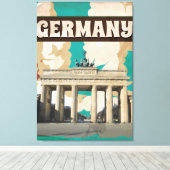 VINTAGER DEUTSCHER REISEPOSTER LEINWANDDRUCK (Insitu (Holzboden))