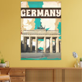 VINTAGER DEUTSCHER REISEPOSTER LEINWANDDRUCK (Insitu (Wohnzimmer))