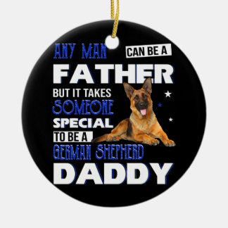 Vintager deutscher Schäferhund Daddy Vatertag stol Keramik Ornament
