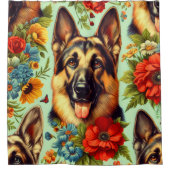 Vintager deutscher Schäferhund Duschvorhang (Vorderseite)