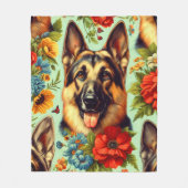 Vintager deutscher Schäferhund Fleecedecke (Vorderseite)