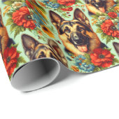 Vintager deutscher Schäferhund Geschenkpapier (Rolleneckpunkt)