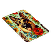 Vintager deutscher Schäferhund Magnet (Rechte Seite)