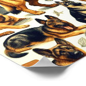 Vintager deutscher Schäferhund nahtlos Poster (Ecke)