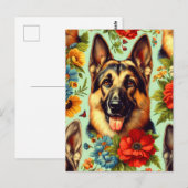 Vintager deutscher Schäferhund Postkarte (Vorne/Hinten)