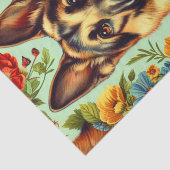Vintager deutscher Schäferhund Seidenpapier (Ausschnitt)