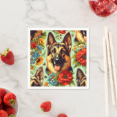 Vintager deutscher Schäferhund Serviette (Beispiel)