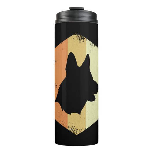 Vintager Deutscher Schäferhund Thermosbecher (Vorderseite)