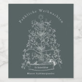 Vintager deutscher Weihnachtsbaum Weinetikett (Einzelnes Label)