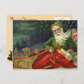 Vintager deutscher Weihnachtsmann Feiertagspostkarte (Vorne/Hinten)