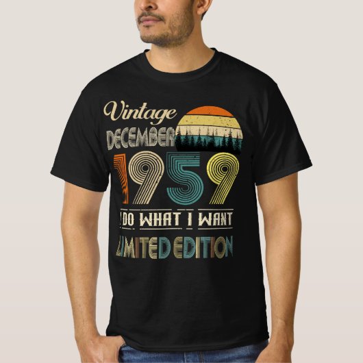 Vintager Dezember 1959 T - Shirt Retro Style Gebur (Vorderseite)