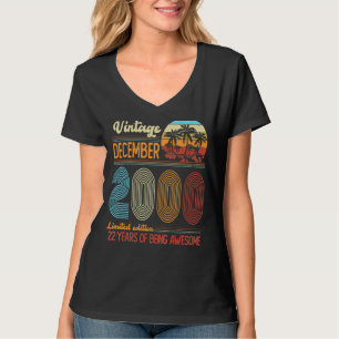 Vintager Dezember 2000 22 Jahre alt 22. Geburtstag T-Shirt