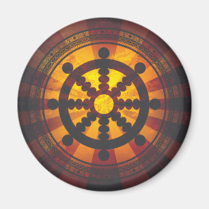 Vintager Dharma Rad-Druck Magnet