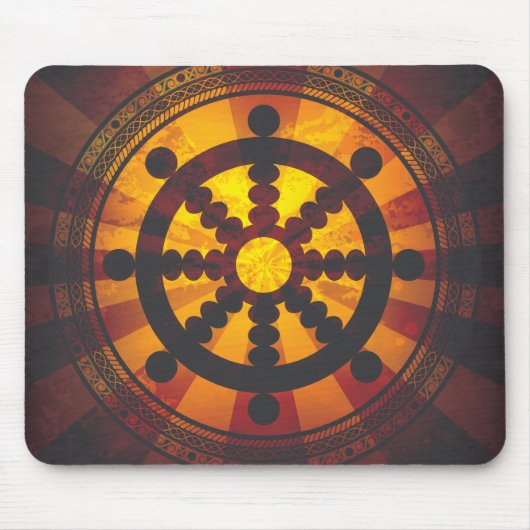 Vintager Dharma Rad-Druck Mousepad (Vorne)