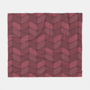 Vintager Diagonal-Rechtecke-Maroon Fleecedecke