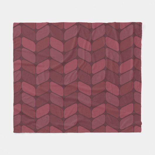 Vintager Diagonal-Rechtecke-Maroon Fleecedecke (Vorderseite (Horizontal))