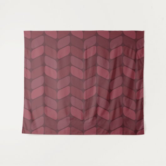 Vintager Diagonal-Rechtecke-Maroon Wandteppich (Vorderseite (Horizontal))